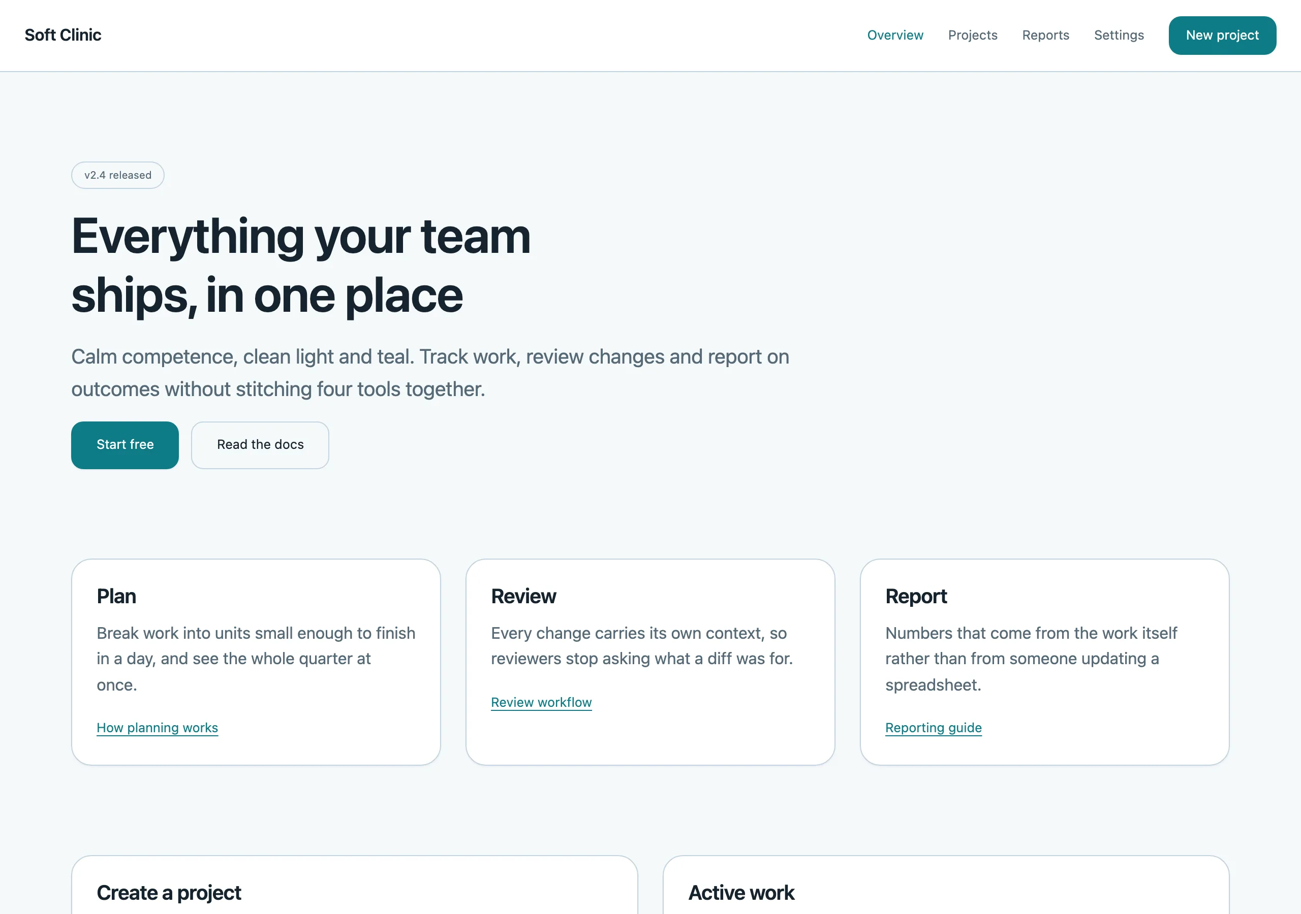 The demo page rendered in Soft Clinic